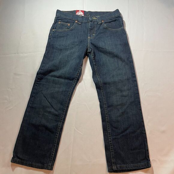 Lee Sure 2 Fit Slim Straight Leg Jeans Boys Size 10 Husky Blue Dark Wash Denim - Picture 1 of 4